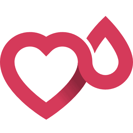 Symbol der Praxis bestehend aus einem Herz und einem Bluttropfen